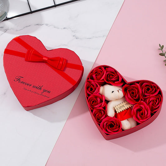 Heart-Shaped Rose Red Gift Box New Year Christmas Gift Box Valentine'S Day Christmas Gift Mother'S Day Birthday Gift